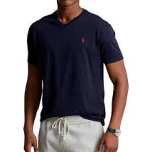 Polo Ralph Lauren Classic Fit Short Sleeve V-Neck T-Shirt in Blue Size XL